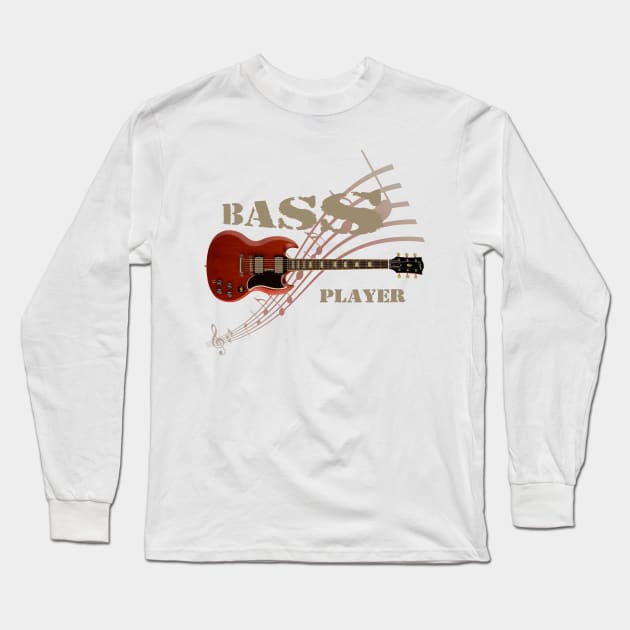 bass player Guitar Long Sleeve T-Shirt by hottehue